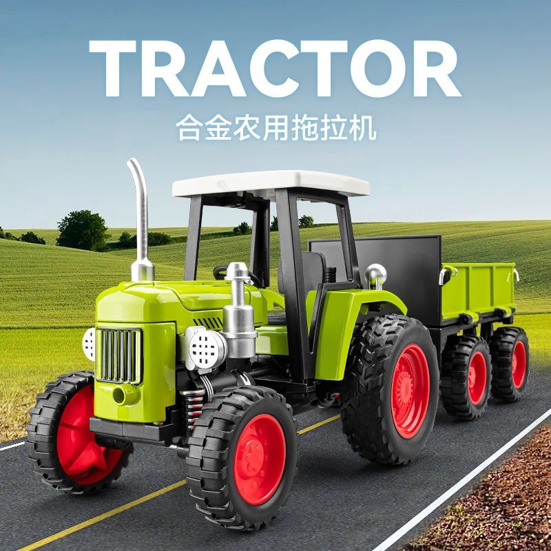 Agriculture Farming For Kids - Mainan Traktor Pertanian Alloy dengan Trailer,