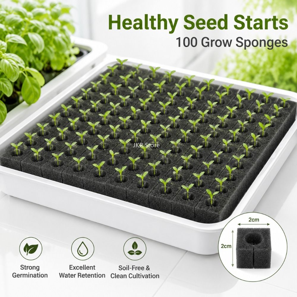 Nursery Plug Tray - 100 Buah Lembaran Spons Tanaman Hidroponik