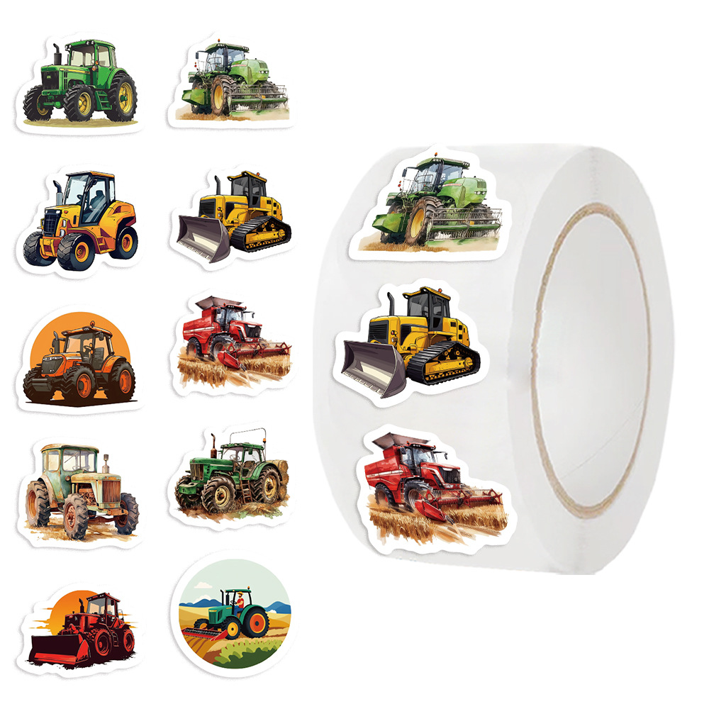 Agriculture Farming For Kids - 500Pcs Stiker Traktor Pertanian dalam Gulungan,