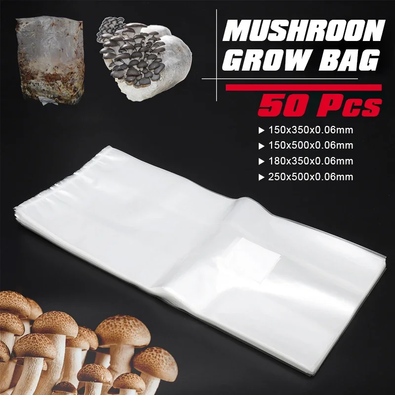 Mushroom Spawn Bag - 50 buah PVC tas pertumbuhan jamur