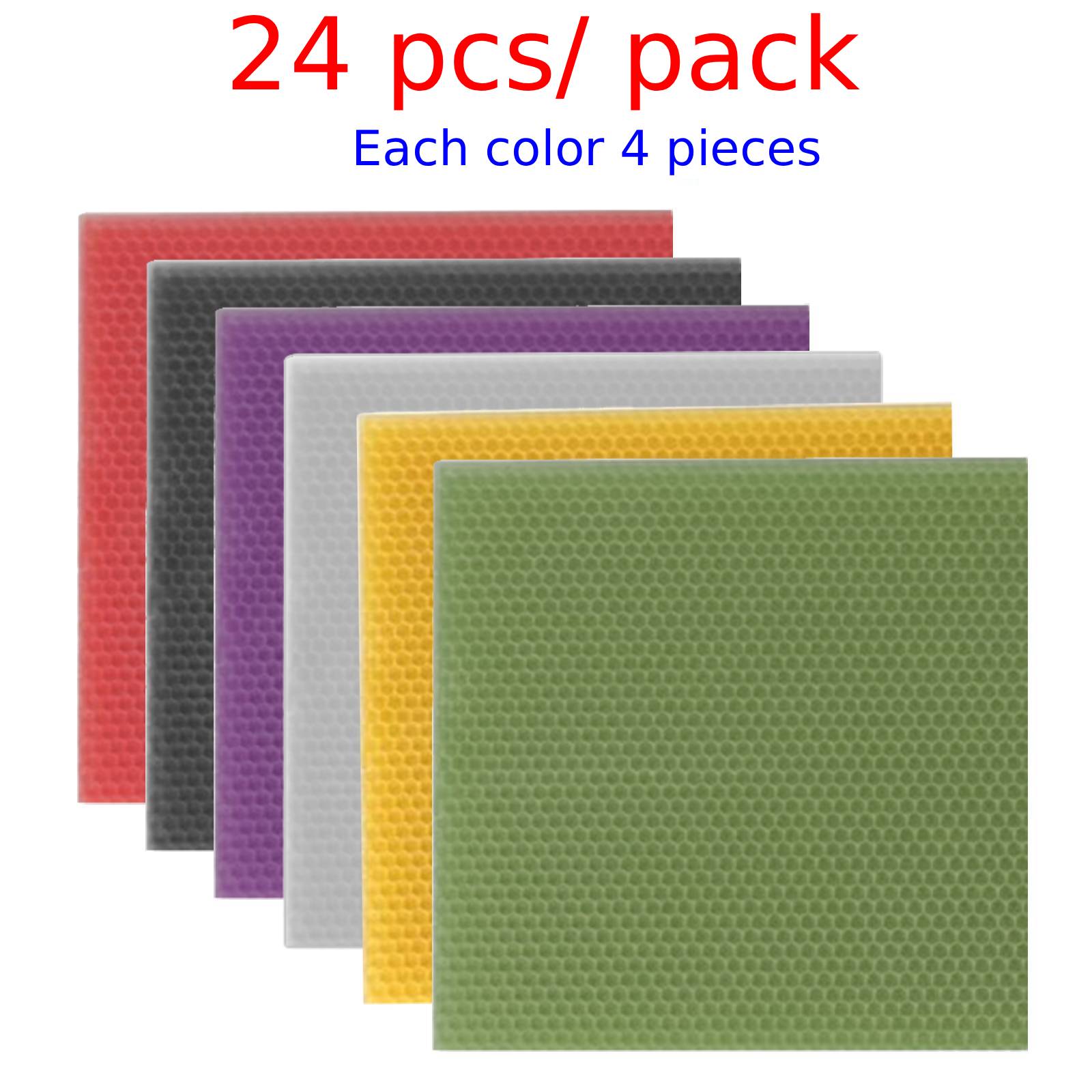 Beehive Frame Wax - 24 Lembar Lilin Sarang Lebah Warna-warni,