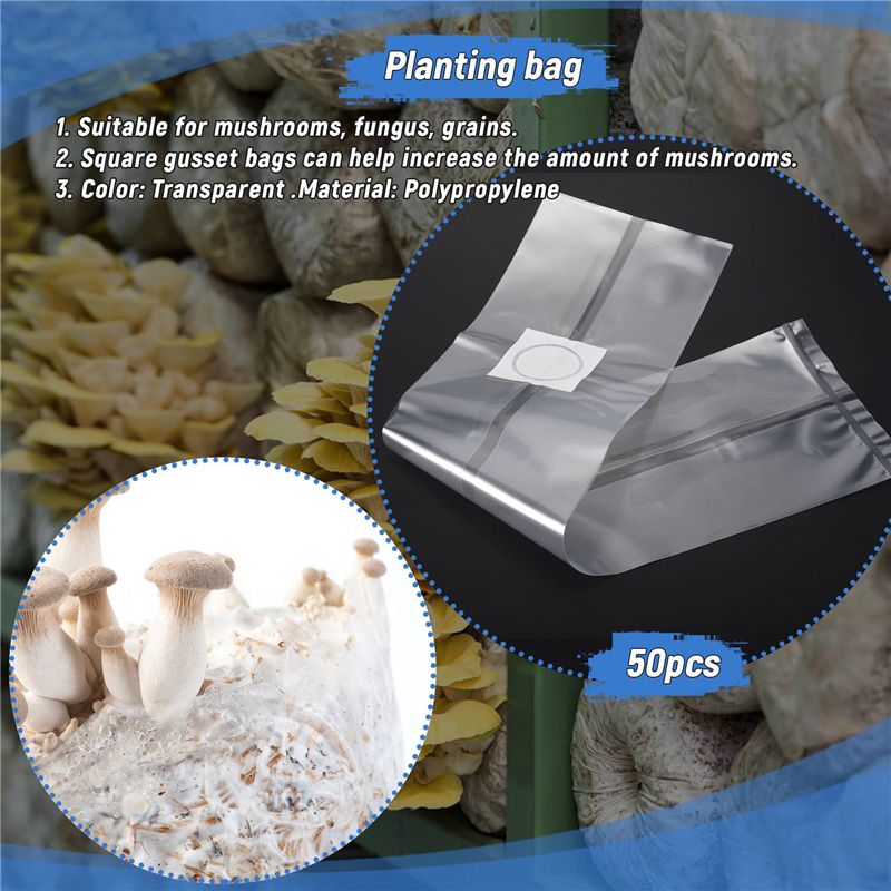 50Pcs Kantong Tumbuh Jamur PVC - Mushroom Spawn Bag ulasan dan harga